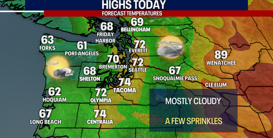 A few passing showers then drier by midweek | FOX 13 Seattle