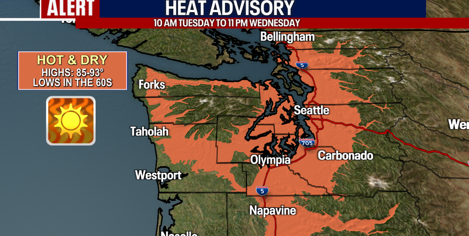 Seattle weather: Light smoke, sizzling temps Monday