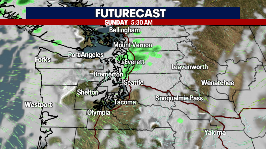 Cloudy skies early Sunday morning.