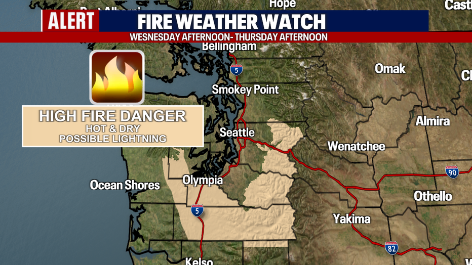 Fire danger will increase Wednesday afternoon till Thursday afternoon. 