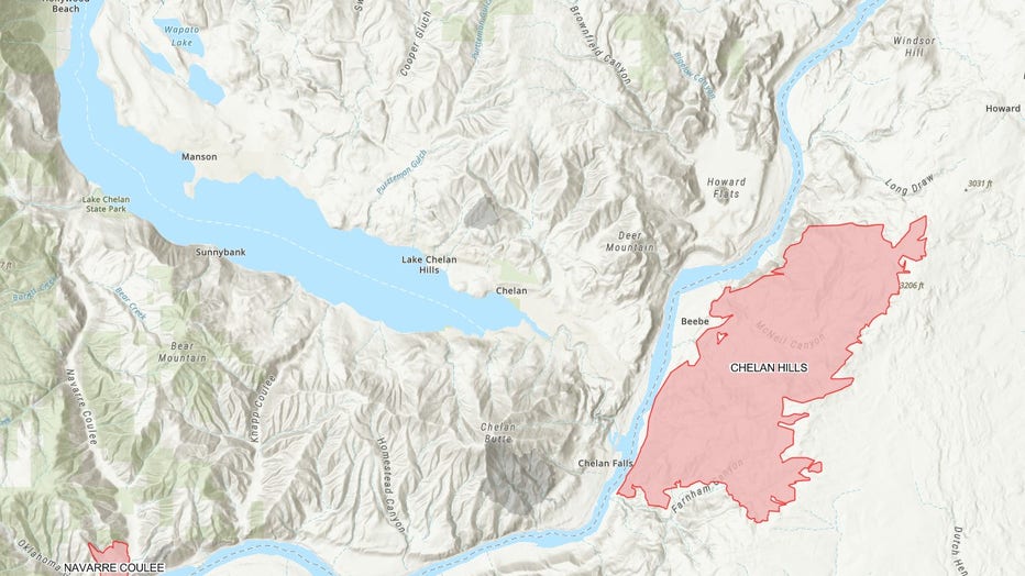 Chelan Hills fire map (Source: Douglas County Emergency Management)