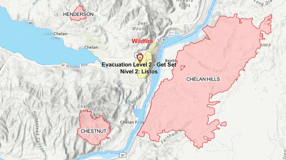 Chelan County wildfire map