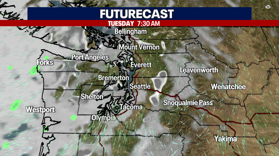 A pleasant evening on Monday with a few clouds.