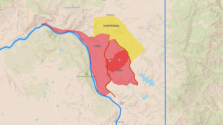 Kaiser Canyon Fire Evacuation Map