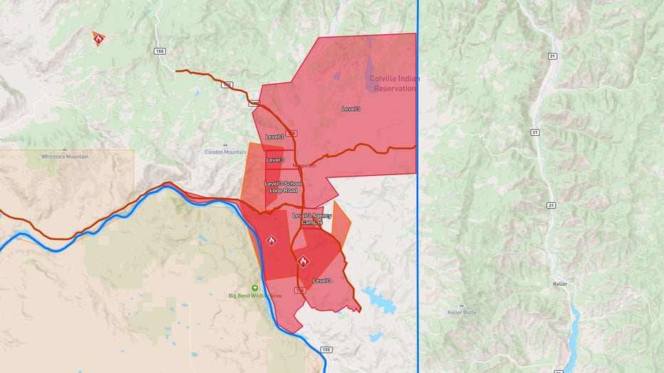 Kaiser Canyon Fire Evacuation Map (7/17)