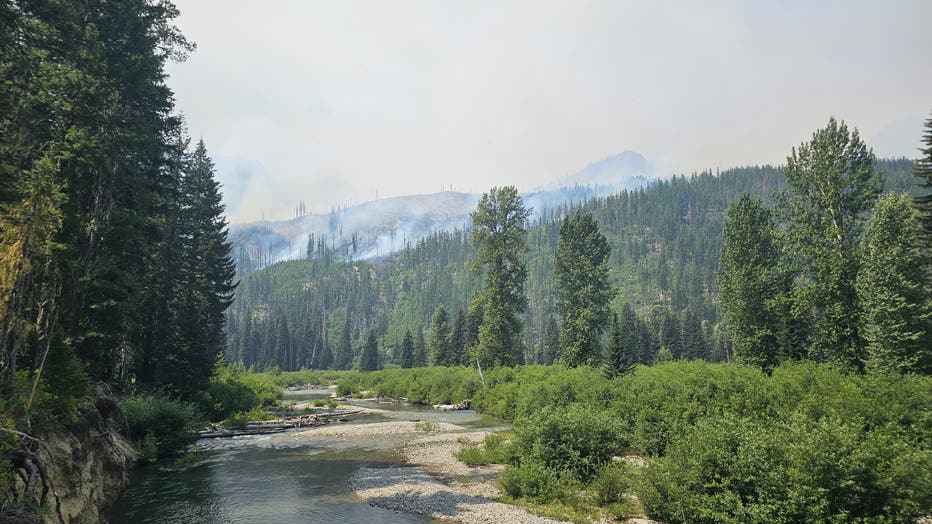 The Little Giant Fire burning northwest of Leavenworth is burning 777 acres and remains 0% contained. The fire was caused by a lightning strike on July 15.