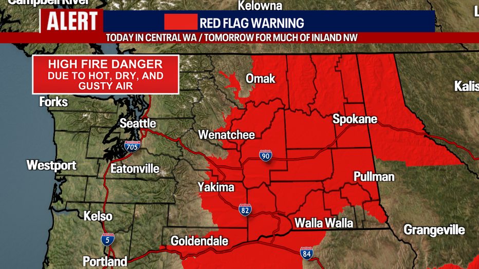 Seattle weather stays smoke-free for now despite dangerous wildfire conditions east of the Cascades.
