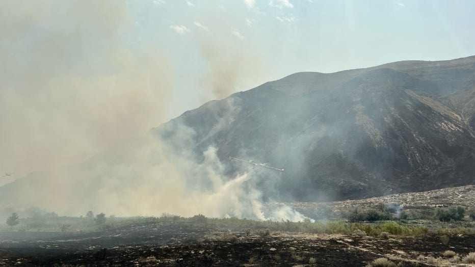 Photo of Railroad Fire burning near Vantage in Grant County, Washington.