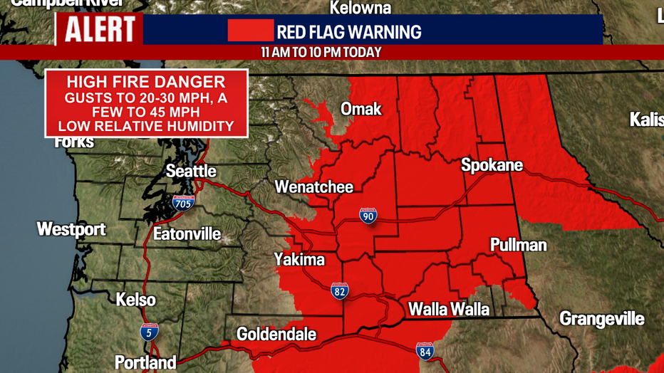 Seattle weather will remain much less concerning than conditions east of the Cascades today.