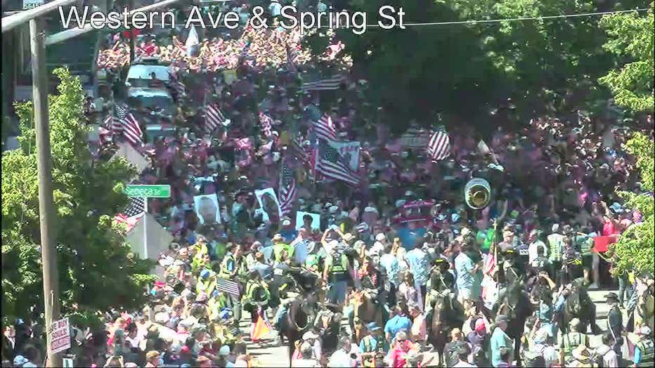 USA Fans March To Seattle Stadium