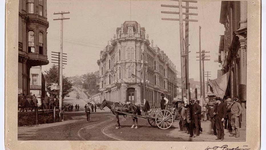 Seattle's Grand Hotel where the "Sinking Ship" parking garage now sits (Source MOHAI)