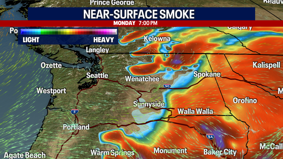 Seattle weather will continue to benefit from good air quality even as large wildfires burn across Central and Eastern Washington.