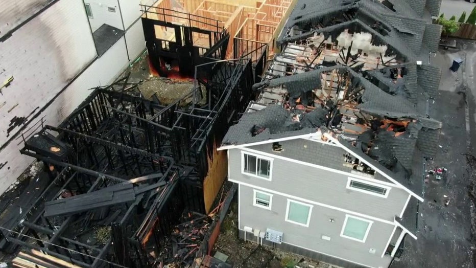 A Monday night fire destroyed a building under construction and damaged two neighboring apartment buildings in Tacoma. Firefighters brought the blaze under control after about three hours, while neighboring fire agencies responded to other emergency calls. Investigators are working to determine the cause, and crews will remain at the scene for 24 hours to monitor for possible rekindles.