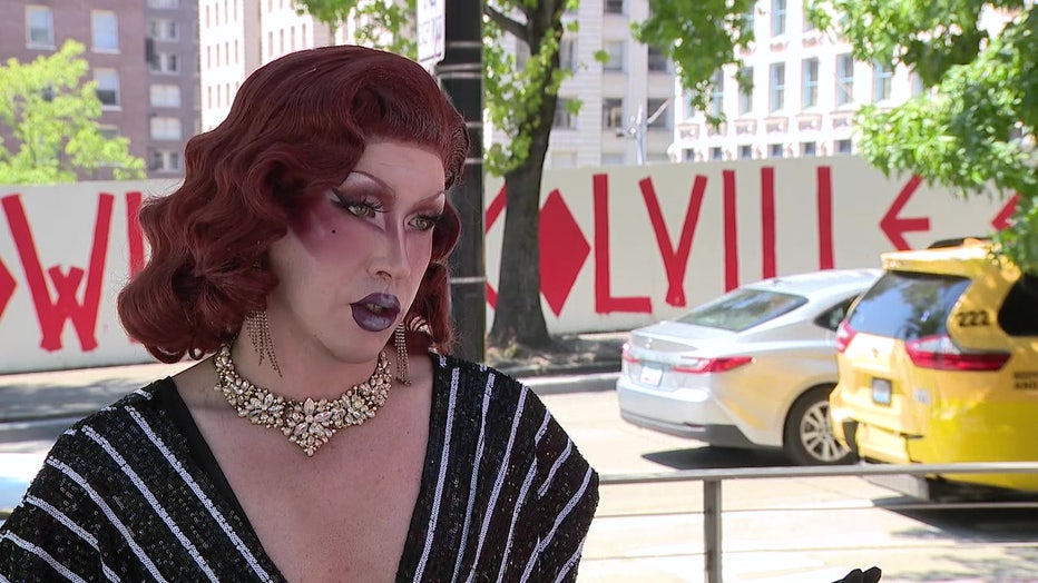 Local drag performer and advocate Miss Texas 1988.