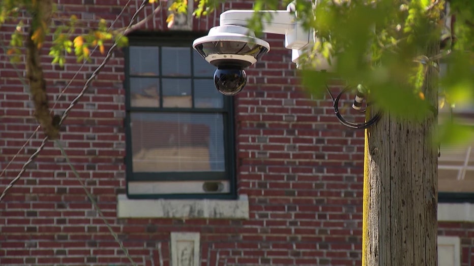 CCTV camera, of of dozens installed around the Stadium District and Seattle 