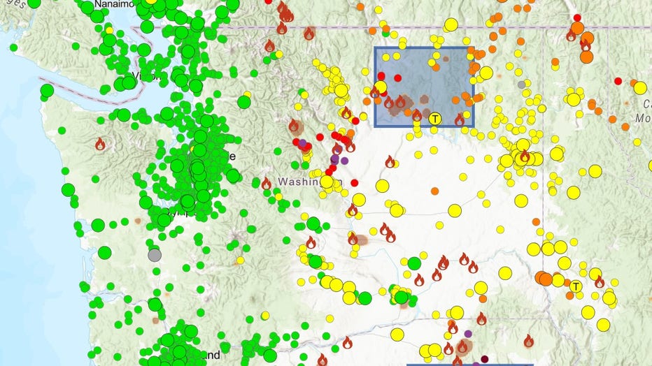 Washington state air quality map