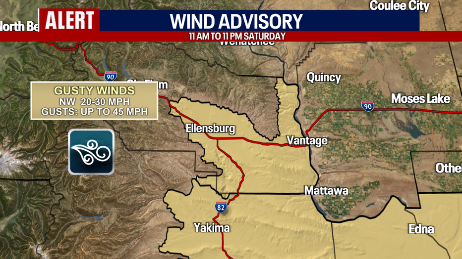 Winds will be a problem Saturday as they pick up throughout the day in Central and Eastern Washington.