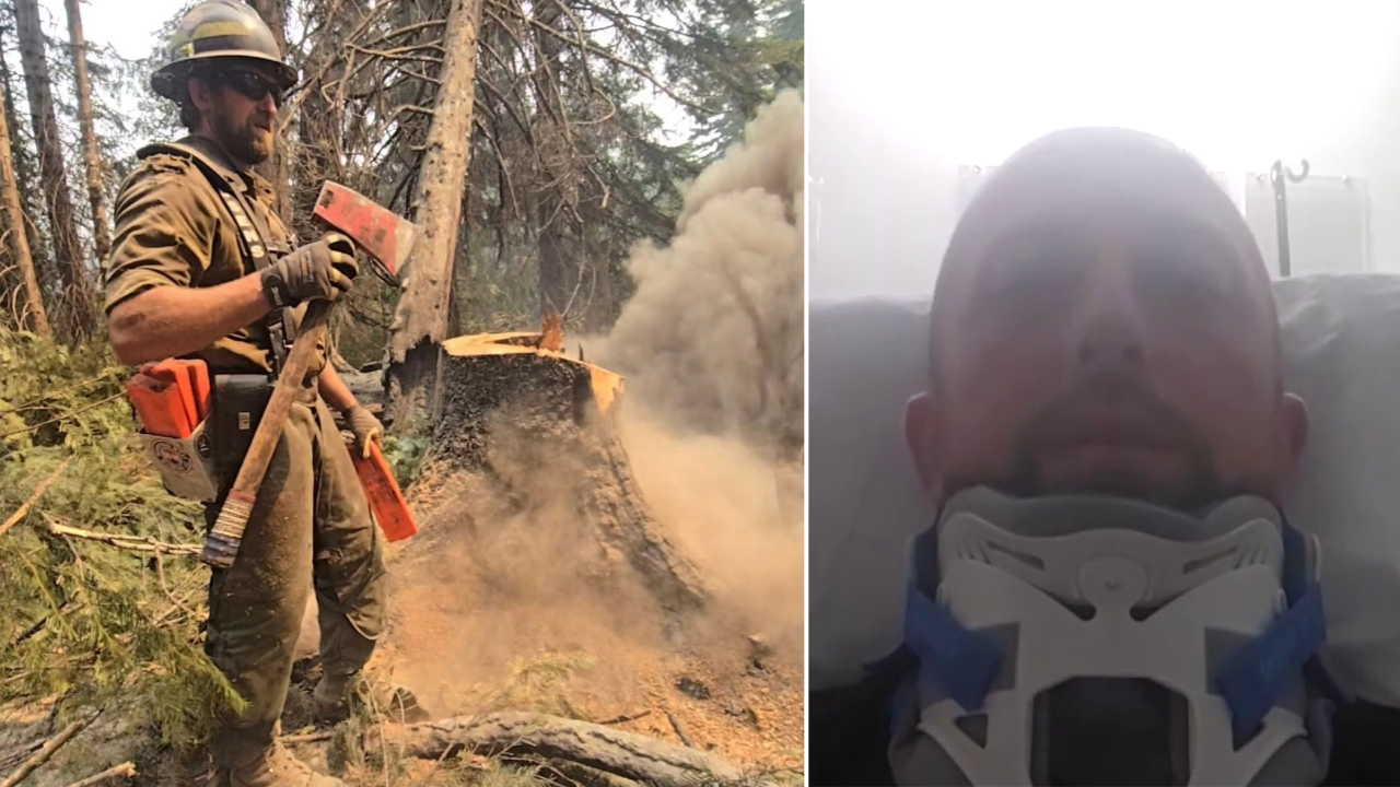 Firefighter injured by falling tree limb on WA's Little Giant Fire front lines