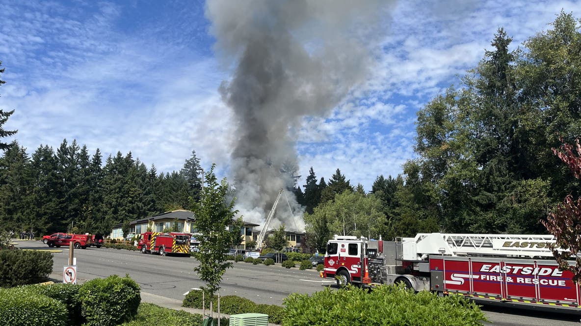 Crews respond to 2-alarm office building fire in Bellevue, WA