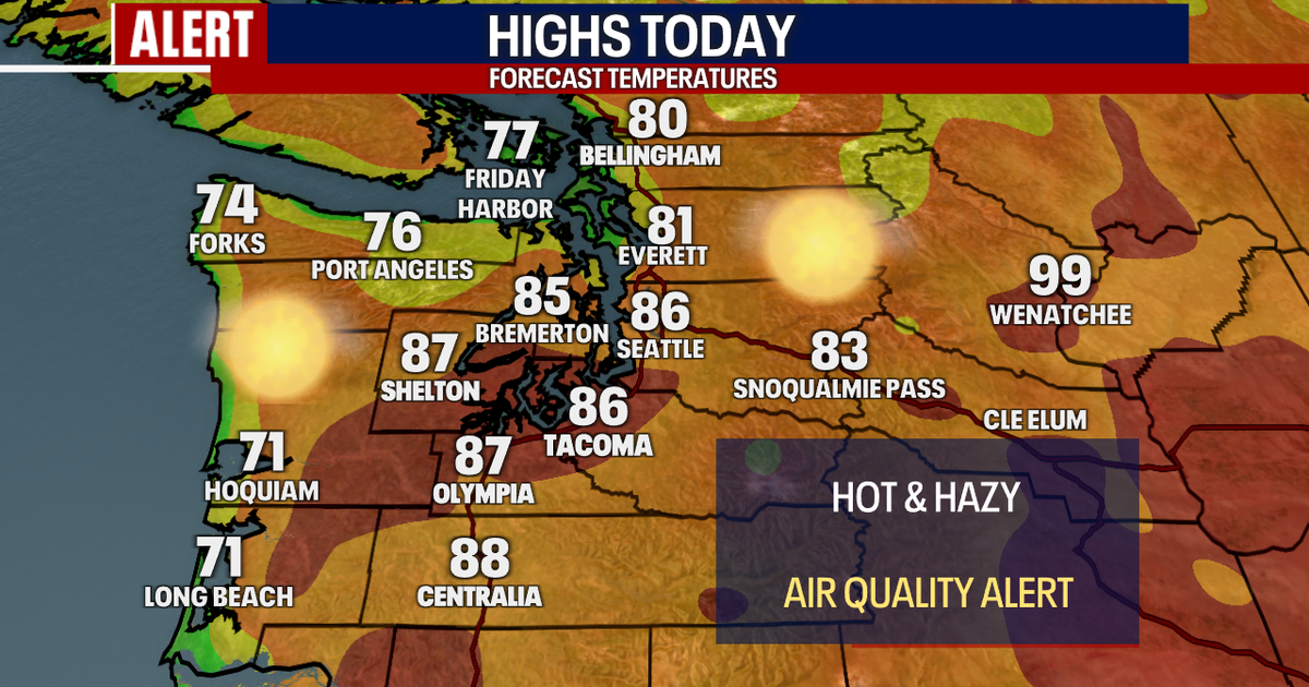 Seattle weather: Hot and hazy weather continues for western Washington