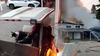 VIDEO: Kitsap County, WA arson suspect torches house from golf cart