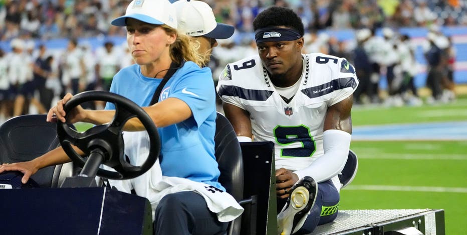 Seattle Seahawks safety Bud Clark carted off with right leg injury