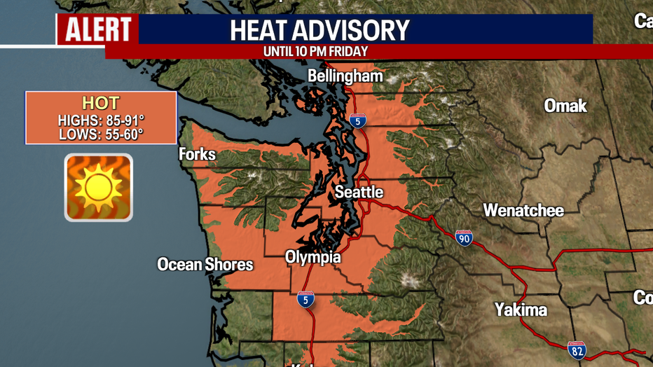 Heat advisory extended through 11:00 pm Friday