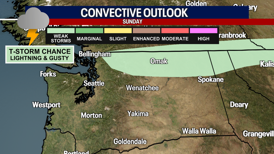 A few lingering storms are possible to our north. 