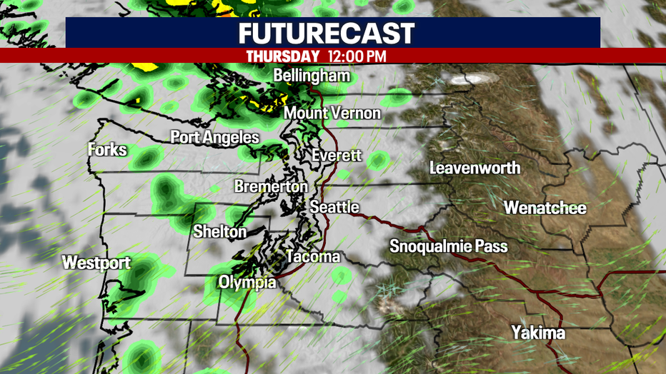 Few clouds and showers