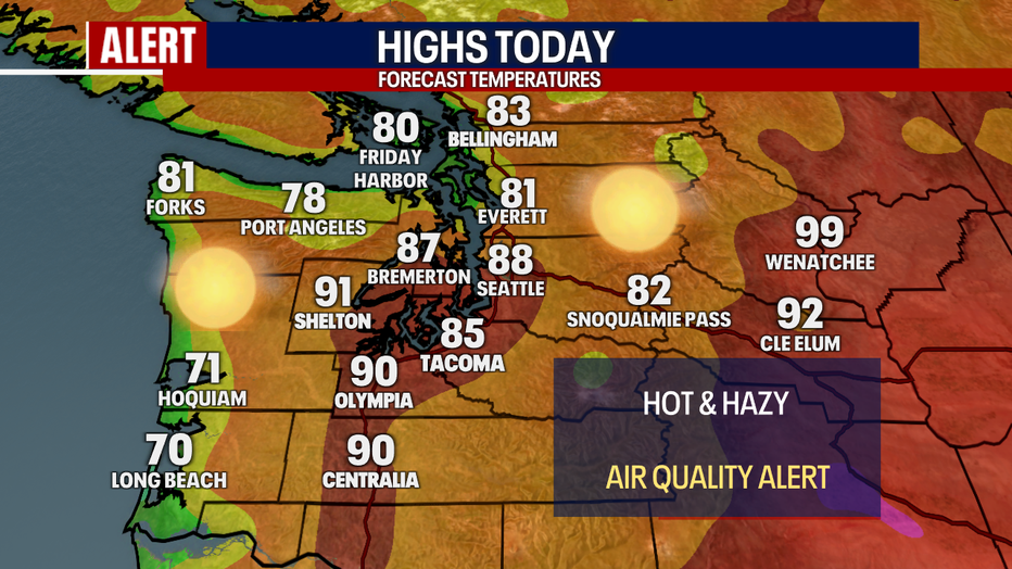 It'll be another hot afternoon around Western Washington on Thursday.
