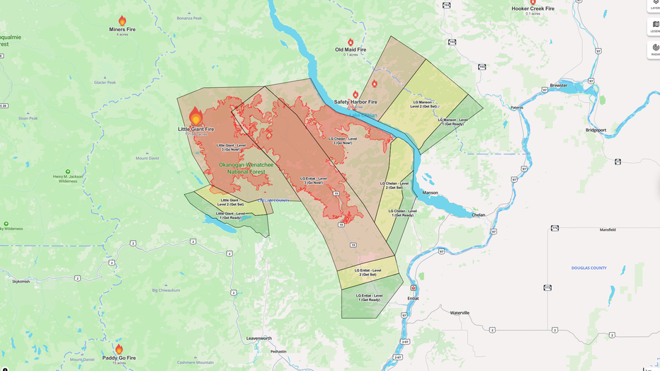 Little Giant Fire Map August 15