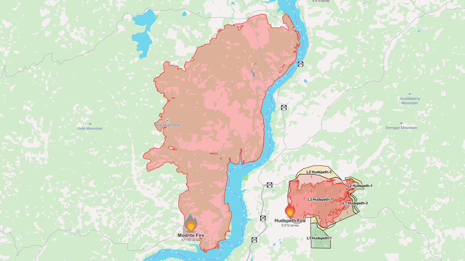 Modrite Fire Map August 12