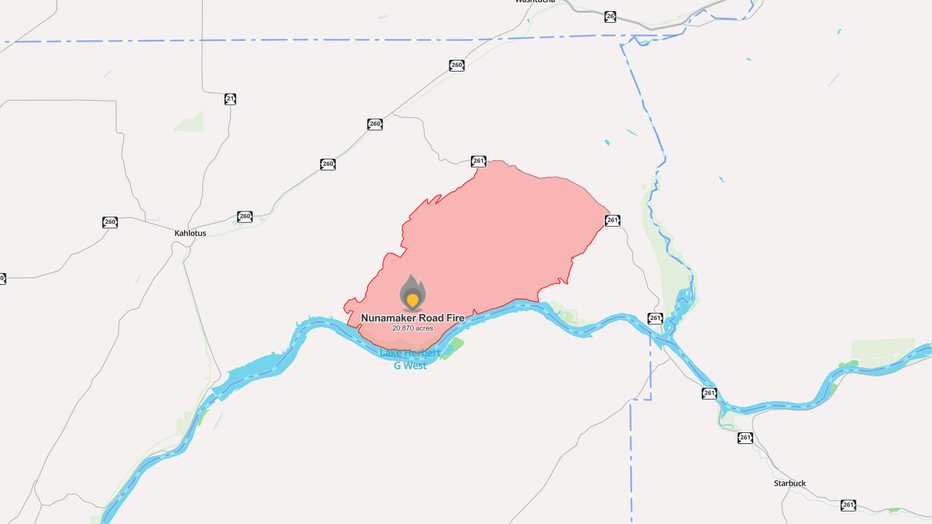 Nunamker Road Fire Map August 12