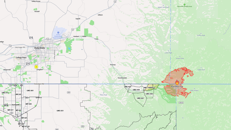 Paradise Fire Map August 15