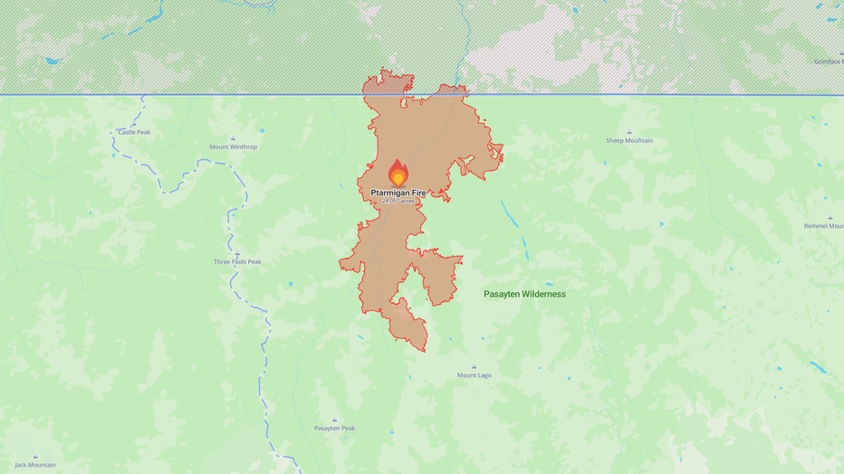 Ptarmigan Fire Map August 12