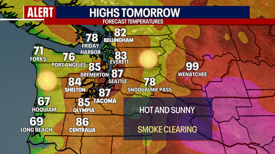 If you are heading to the coast, temperatures will be very refreshing heading into the weekend.