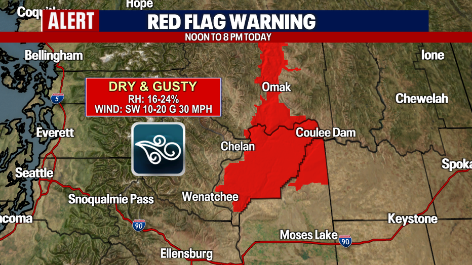Seattle weather will remain mostly calm while fire danger increases across parts of north-central Washington.