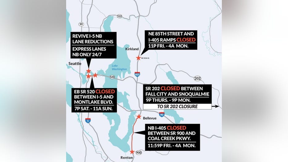 wsdot map for busiest travel weekend in puget sound