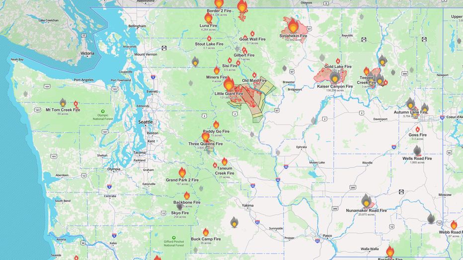 Watch Duty Wildfire Map August 15
