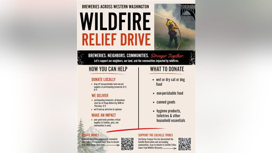 Western Washington Breweries Wildfire Relief Drive Poster