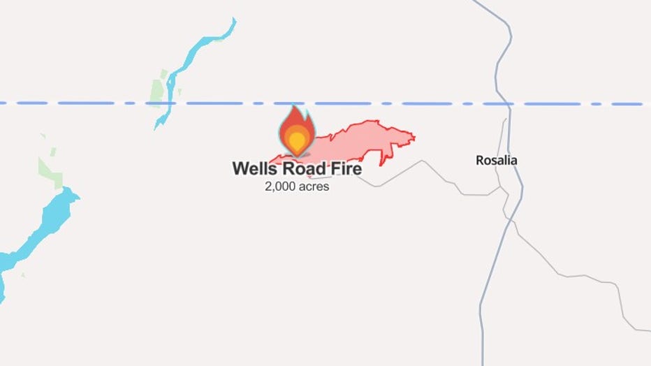 Wells Road Fire near Malden Washington