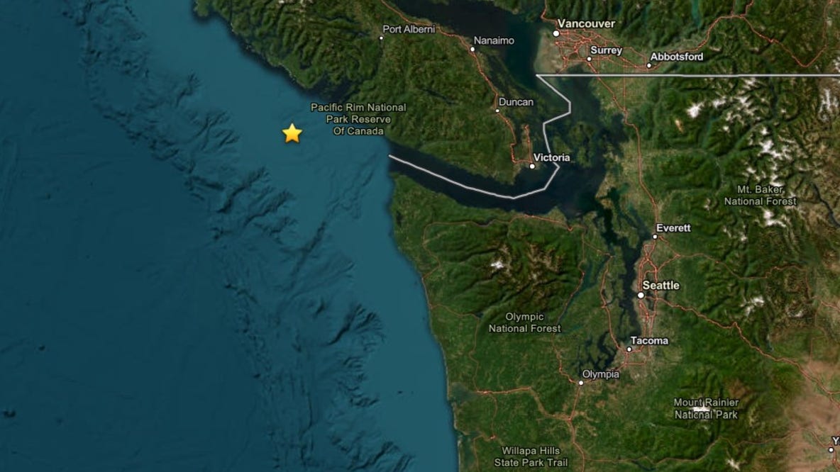 3.8-magnitude earthquake felt northwest of WA, near Vancouver Island