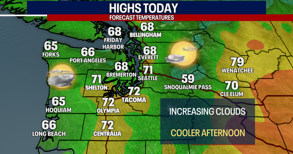 Seattle weather: Increased clouds and cooler temperatures Thursday