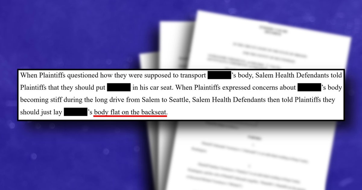 Lawsuit claims Oregon hospital made parents drive dead infant son home