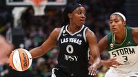 Jackie Young scores WNBA record 22 first quarter points as Seattle Storm lose 114-77 to Aces