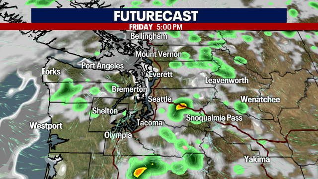 Seattle weather: Mix of sun and clouds Friday, evening shower and thunderstorm chance