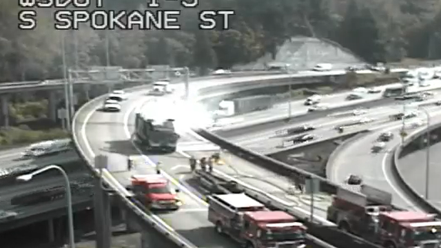 Truck fire blocks I-5 ramp to West Seattle Bridge