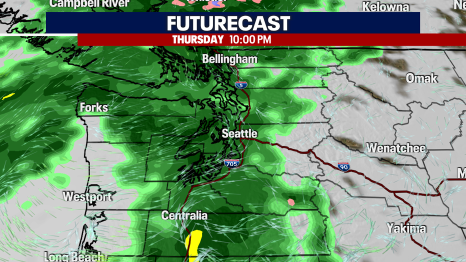 The Futurecast for Thursday evening in Western Washington.
