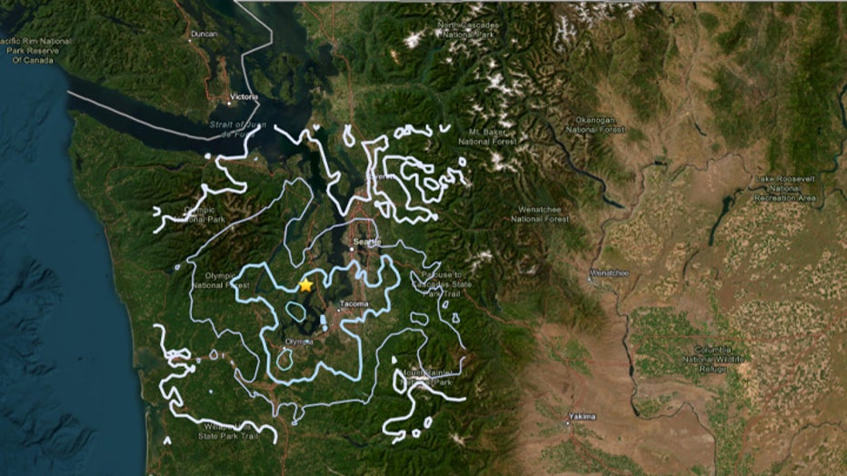 A 4.2-magnitude earthquake struck near the Kitsap Peninsula on Tuesday afternoon, prompting over 9,000 "Did You Feel It?" reports across western Washington. The USGS released an aftershock forecast following the quake, estimating a 25% chance of a magnitude 3.0 or higher aftershock within the next week. The regional tremor follows a cluster of seismic activity across the Pacific Northwest over the last 48 hours, including quakes near Mount Adams and Vancouver Island.