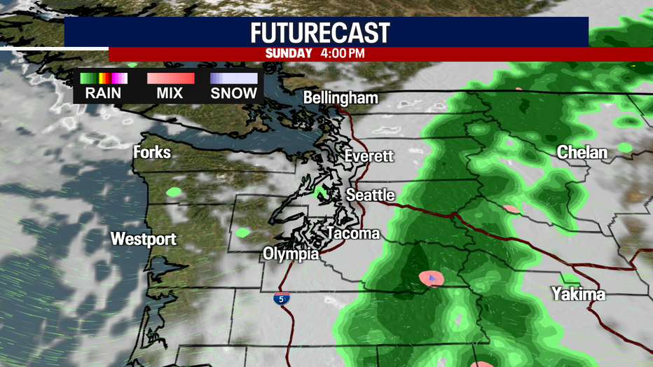 Sunday morning rain, afternoon clearing. 